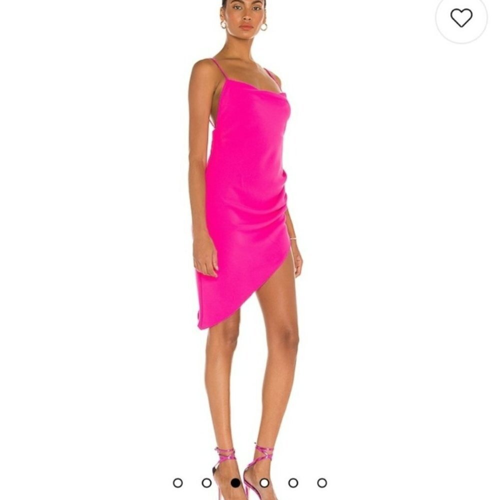 Amanda Uprichard Janet hot pink asymmetric mini dress women's xs